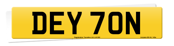Registration number DEY 70N